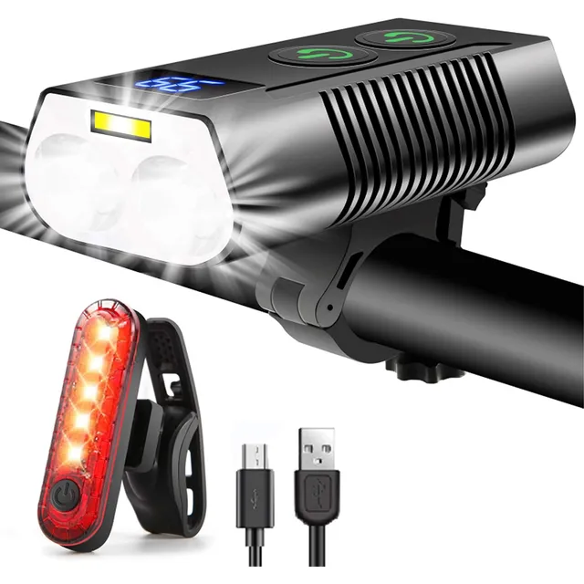 REHKITTZ Front & Rear Bike Light Set – Front + rear set