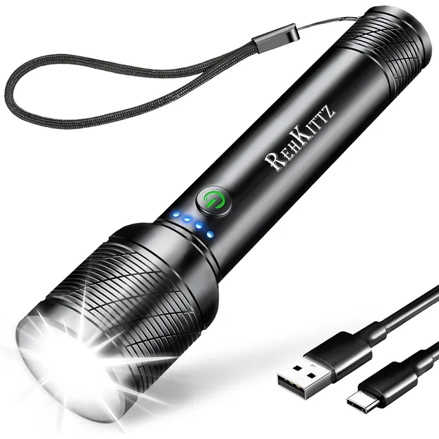 REHKITTZ S3000 Rechargeable Zoom Torch – Single torch