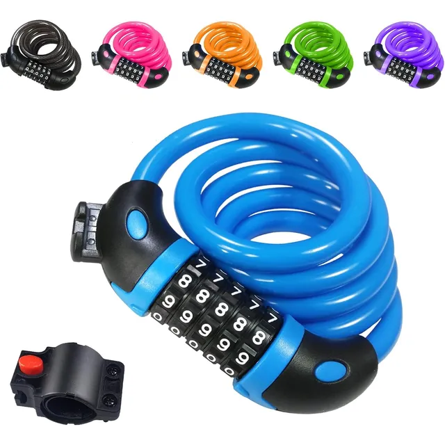 REHKITTZ 5-Digit Combination Cable Lock – Blue