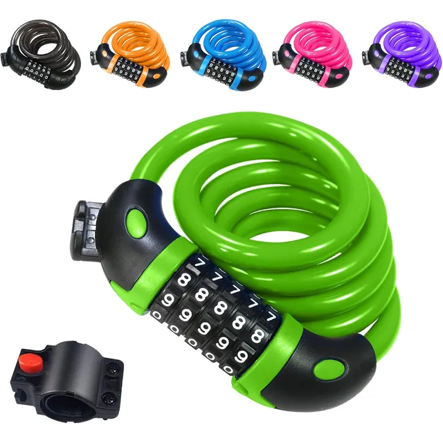 REHKITTZ 5-Digit Combination Cable Lock – Green