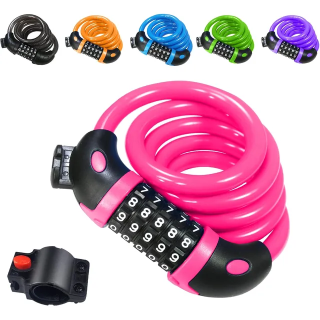 REHKITTZ 5-Digit Combination Cable Lock – Pink